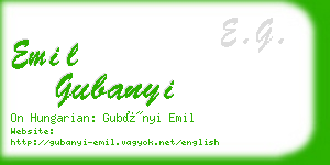 emil gubanyi business card